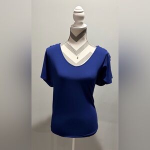 White House Black Market Royal Blue Short Sleeve Top